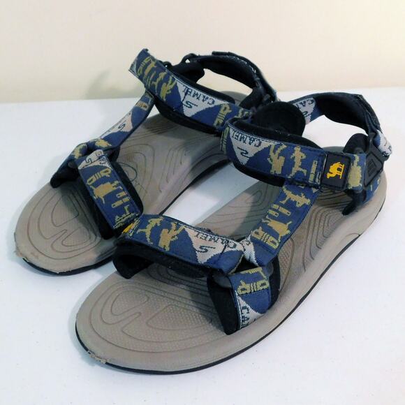 Camel Crown Mens Hook and Loop Sandals Waterproof Size 8 Blue Patterned - Picture 1 of 7